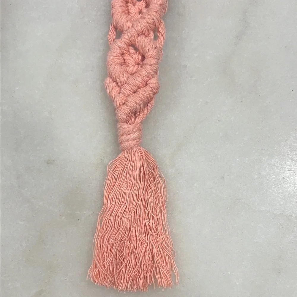 Elegant Pink Macrame Key Holder